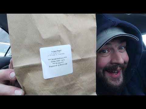 Asiago Bagel by Panera Bread | Uber Eats | Food / Drink Review