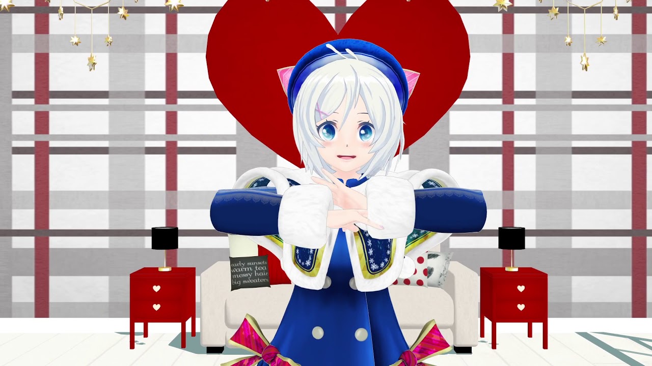 【MMD】青色冬服のシロで「おねがいダーリン」【電脳少女シロ】 - YouTube
