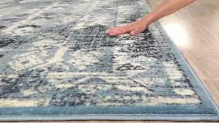 Giza Blue Aztec Pattern Contemporary Rug by Ozark Home