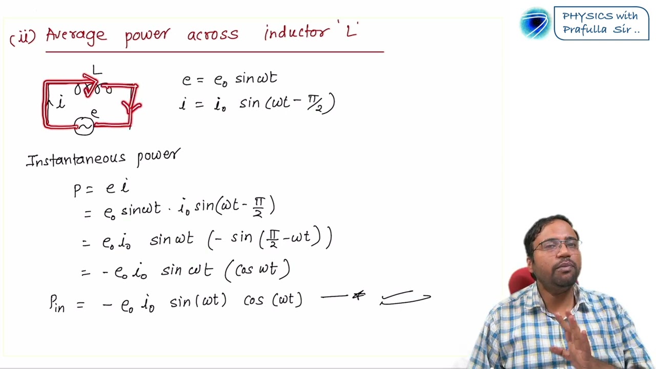 Class 12, L 04, Chapter 13-AC Circuits, Average power in LCR Circuit, inductive & Capacitive circuit