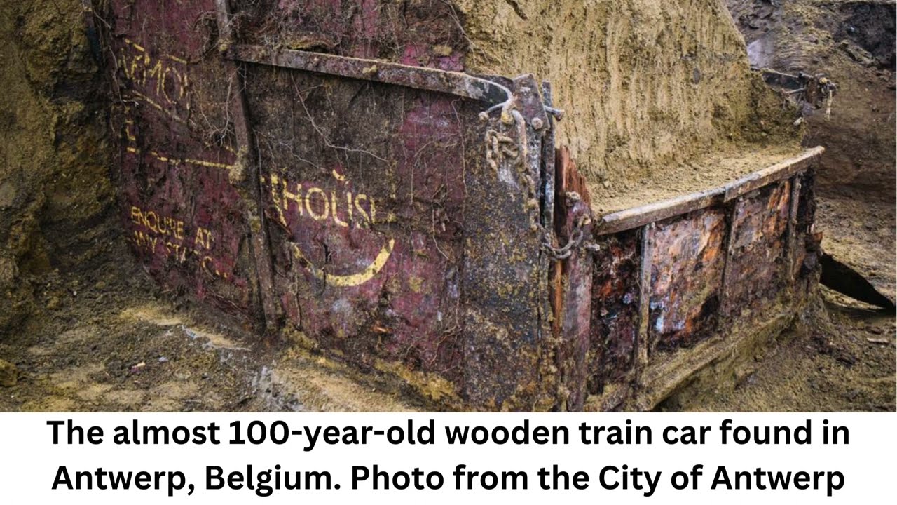 Mysterious wooden train car  almost 100 years old unearthed in Belgium