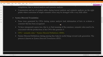 Brief overview of Semantic Analysis
