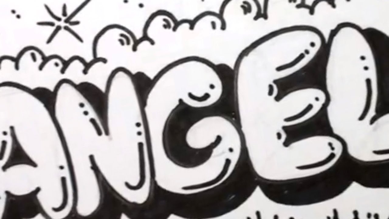 How To Draw Bubble Letters Angela In Graffiti Letters Mat Youtube