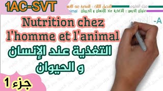 درس التغذية عند الإنسان و الحيوان:للأولى إعدادي الجزء1|la nutrition chez l'homme et l'animal 1AC SVT