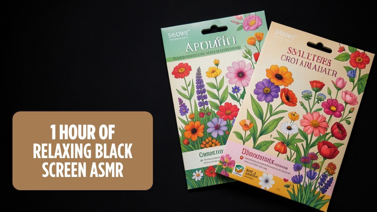 1 Hour. Rustling Flower Packets ASMR. Black Screen Sounds for Sleep and Relaxation