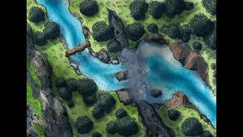 Forest River Animated Battle Map for D&D, Pathfinder or Any Other Tabletop RPG