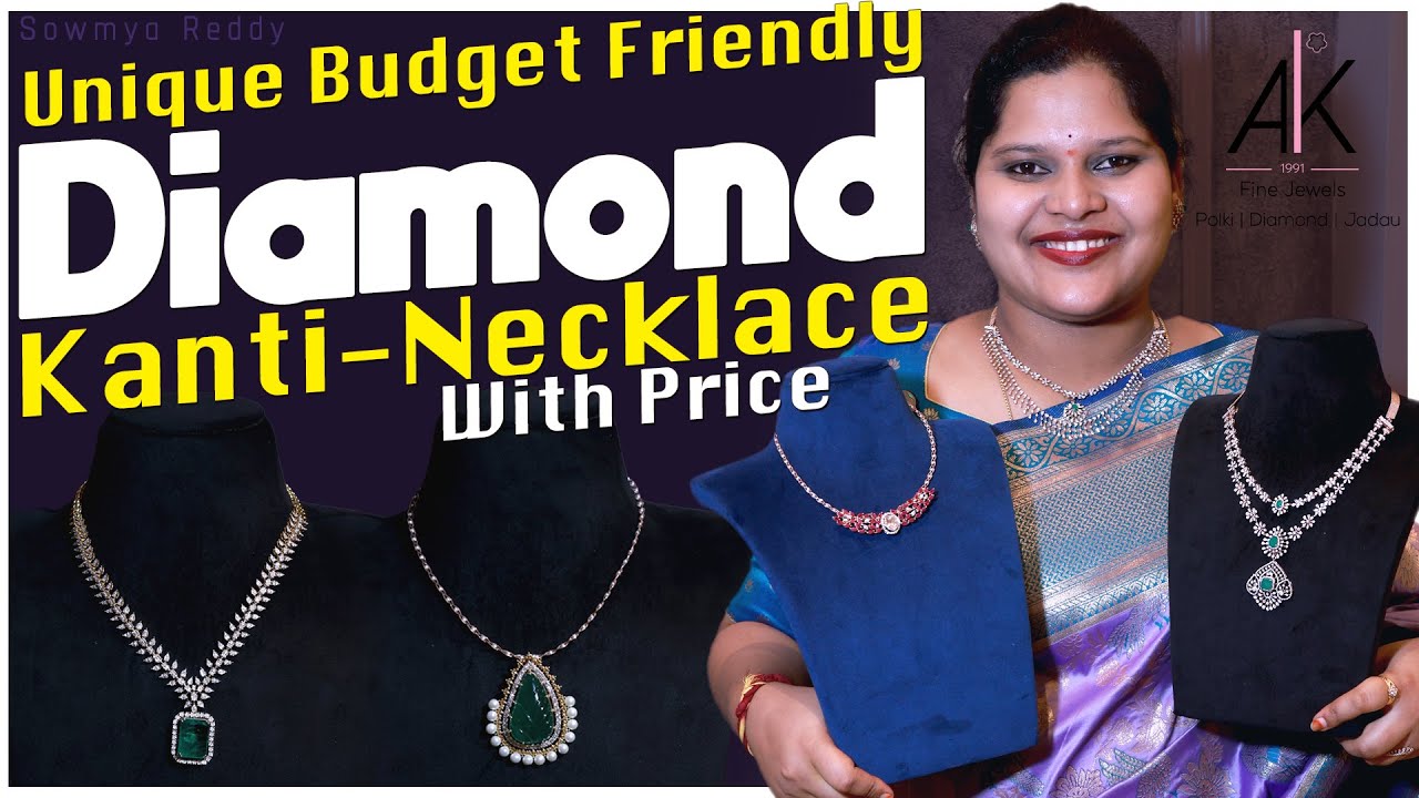 Diamond Kanti | Budget friendly Diamond necklace with price | diamond jewellery | Telangana pilla