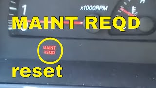 How to - Toyota Camry maint reqd light reset 2002, 2003, 2004, 2005