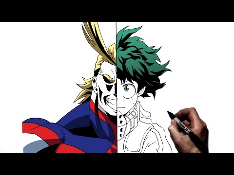 How To Draw All Might/Deku | Step By Step | My Hero Academia