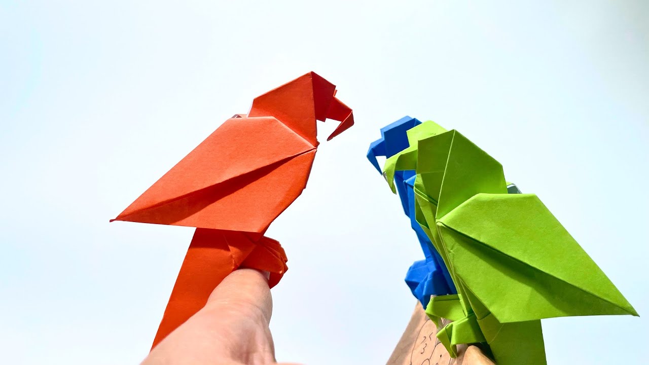 Origami Parrot 🦜 How to make origami parrot YouTube