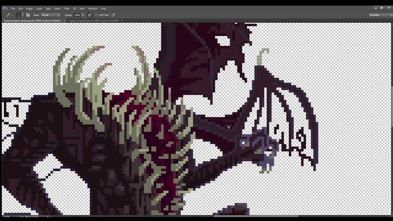 Gaping Dragon sprite - creation