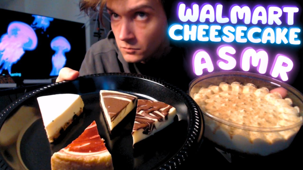 ASMR Eating Walmart Cheesecake For The First Time (Taste Testing, Soft Chewing & Stirring Sounds)