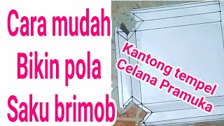 cara mudah membuat pola kantong brimob/Pramuka