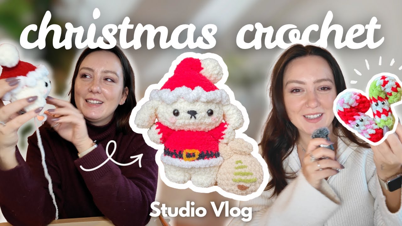 Obsessed with creating Christmas plushies 🎄 + Free Pattern #studiovlog