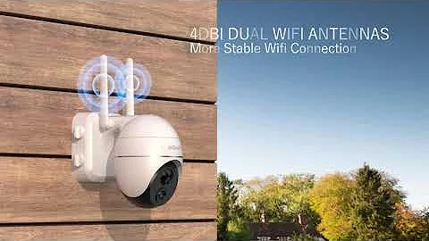 Security Camera Outdoor, Wireless WiFi 360° PTZ Camera, ieGeek 15000mAh Solar Security Camera