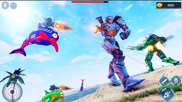 Dolphin Robot Transform Wars Game - Robot game