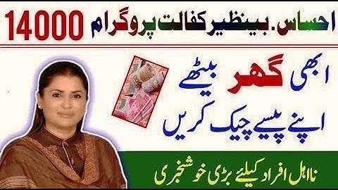 Ehsas Program 14000 NSER Survey  احساس کفالت پروگرام کی پرچی یا ٹوکن