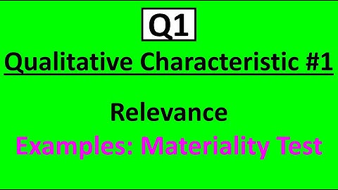 Q1 Qualitative Characteristic #1: Relevance Examples - Materiality Test