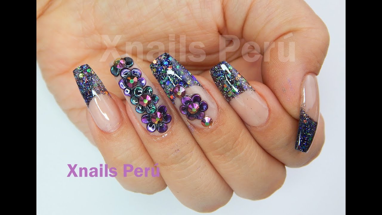 Uñas Acrílicas 3d acabado cromado y dual form / Xnails Peru