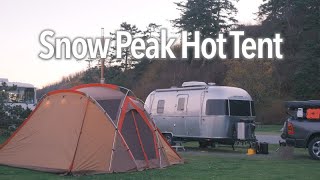 Hot shelter camping with Snow Peak and Airstream