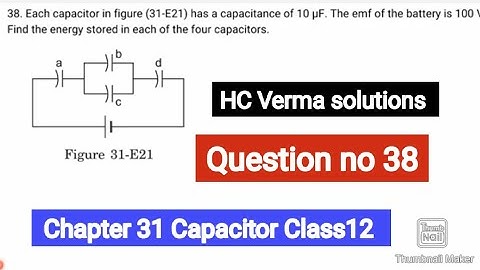 Each capacitor in figure (31-E21) has a capacitance of 10 µF. The emf of the battery is 100 V. Find