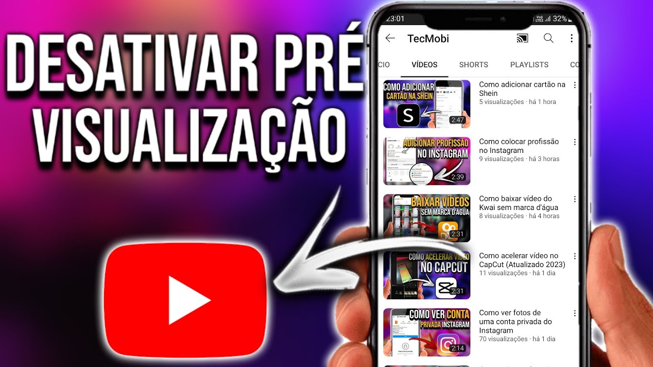 Como desativar Pré-Visualização de vídeos do YouTube no Celular - YouTube