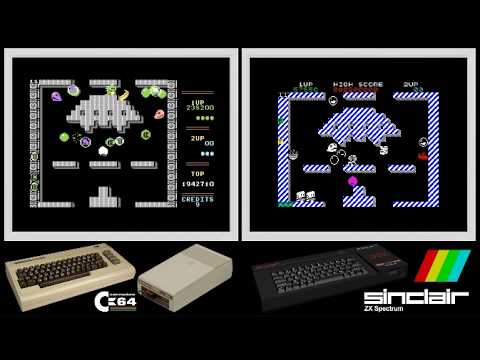 C64 vs ZX Spectrum : BUBBLE BOBBLE (Side by side comparison) - YouTube