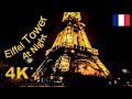 Best view of Eiffel Tower at night,  Walking Around Eiffel Tower.[4K]