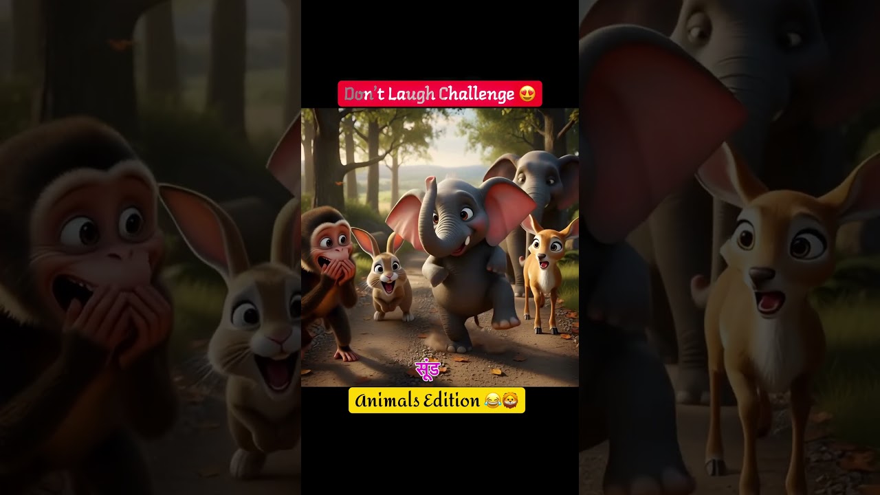 Don’t Laugh Challenge… Animals Edition 😂🦁| Moral Jungle Shorts 🌳