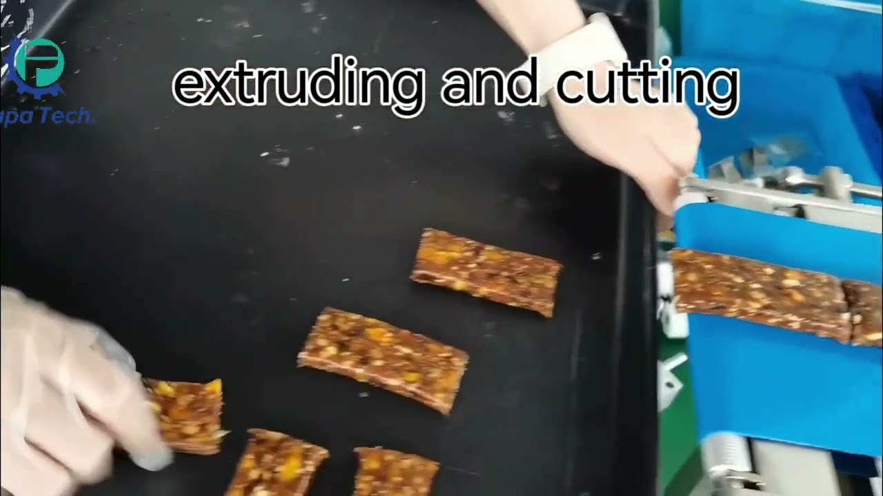 P308 dry fruit bar making machine with cutter test for America customer