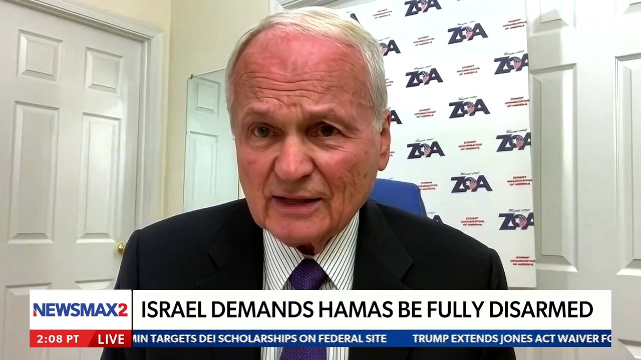 ZOA National President Morton A. Klein on Newsmax TV Discussing the 15-Point Gaza Plan