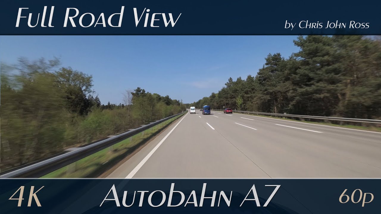 Autobahn (A7), Germany: Hannover - Hamburg / Dorfmark - Soltau - Lüneburger Heide Ost - 4K UHD Video