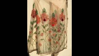 #Hand Painted Organza Dupatta #Flowers On Multicolour#fashiondesign  #Short#Shorts#Trending #Viral