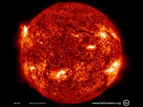 Moderately strong M6.8 solar flare erupts from the NE limb of the Sun