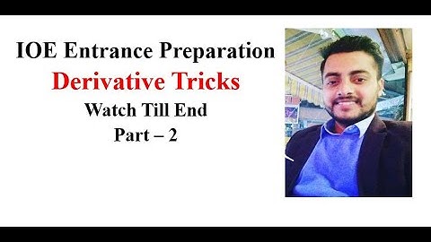 IOE Entrance Math Shortcut Tricks II Derivative Tricks - Part 2