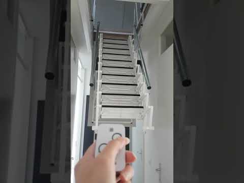 Пример работы электрической чердачной лестницы Литой алюминий