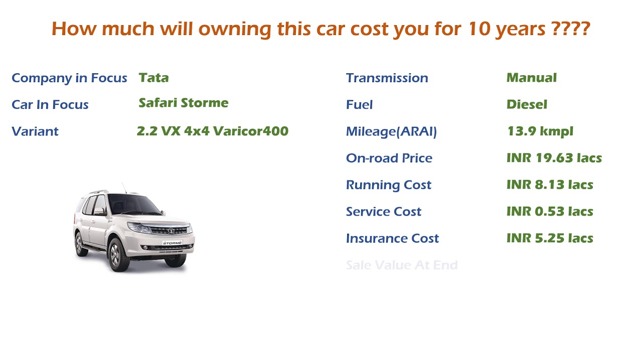 service cost of safari storme