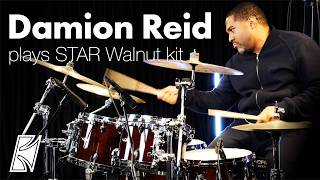 Damion Reid Plays Star Walnut Kit At Tama Japan Factory.