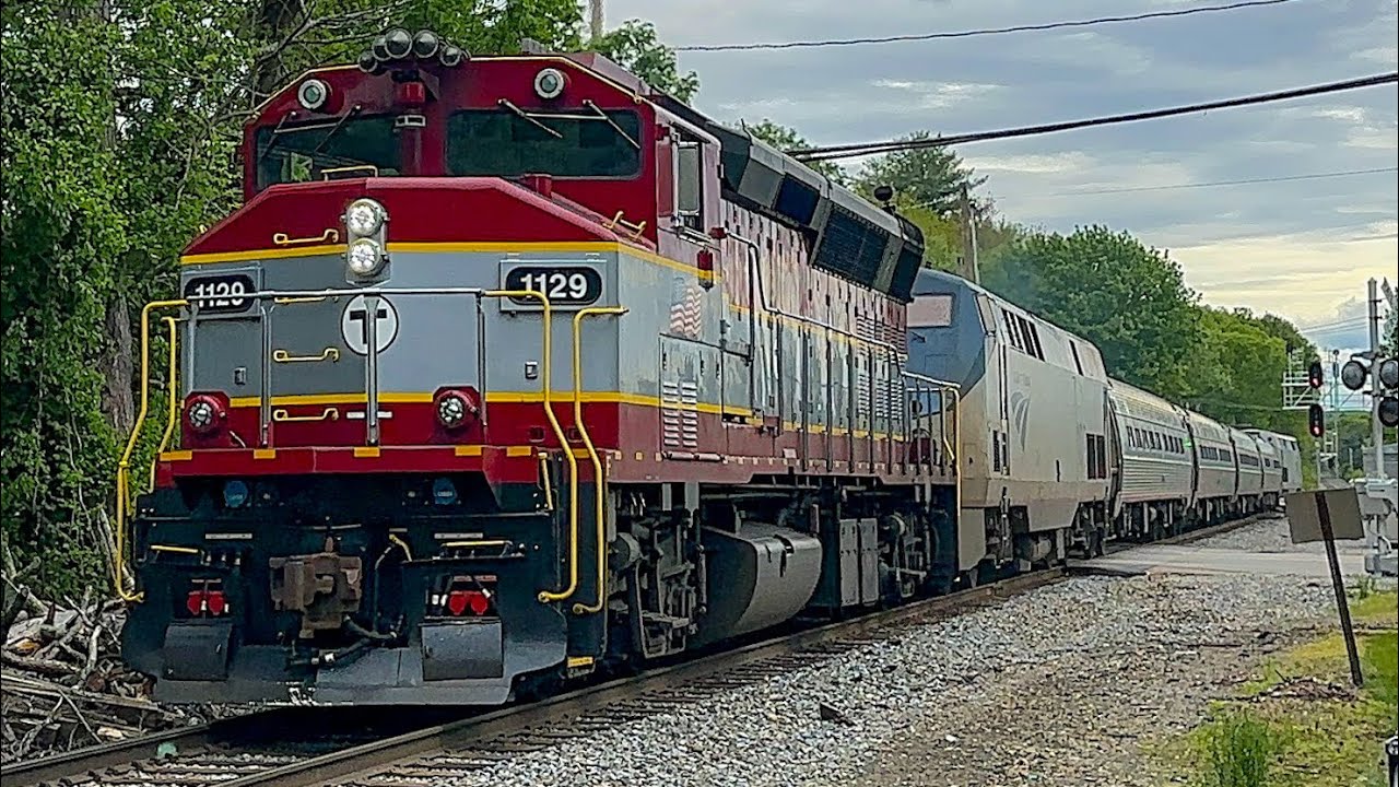 Incredible Chase of MBTA Commuter Rail Heritage Unit 1129 on the Amtrak