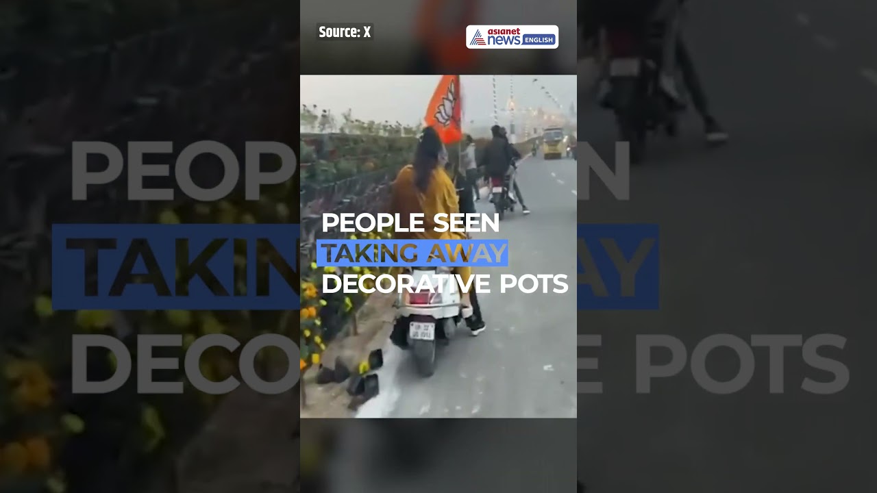After PM Modi’s Lucknow Event, Video of People Stealing Flower Pots Goes Viral