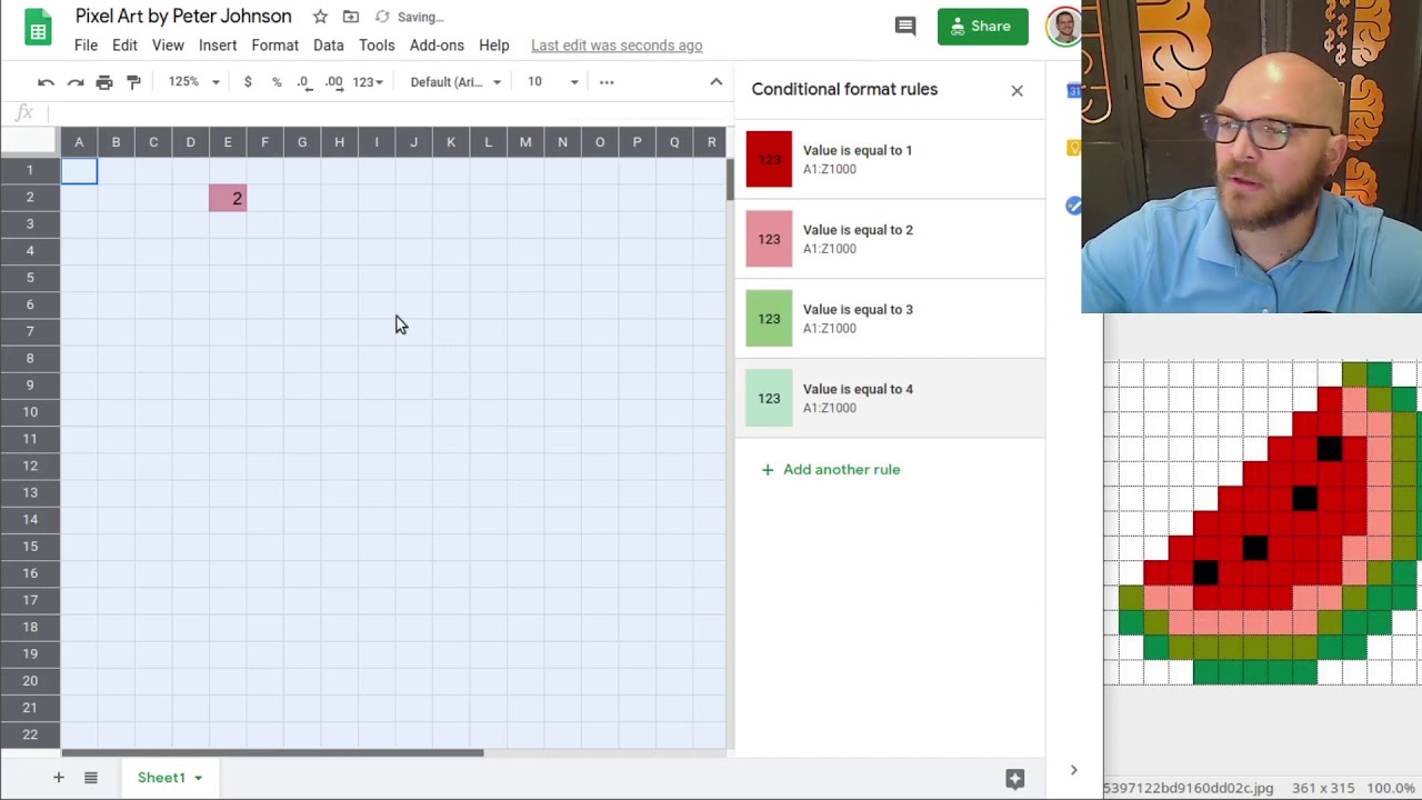 Create pixel art using any image in Google Sheets