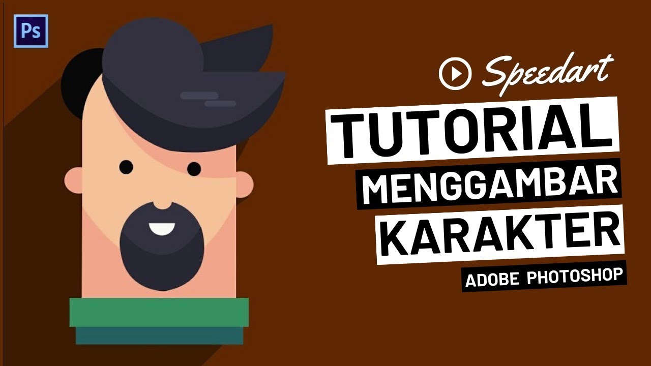 Membuat Desain Karakter 2 Dimensi Dengan Photoshop | Speed Art | Flat Character