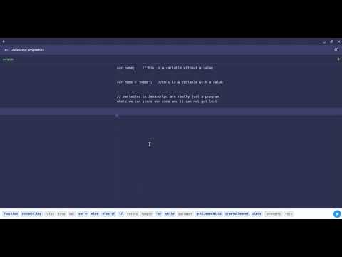 Javascript on the Mimo coding app (1)    learning variables and displaying them
