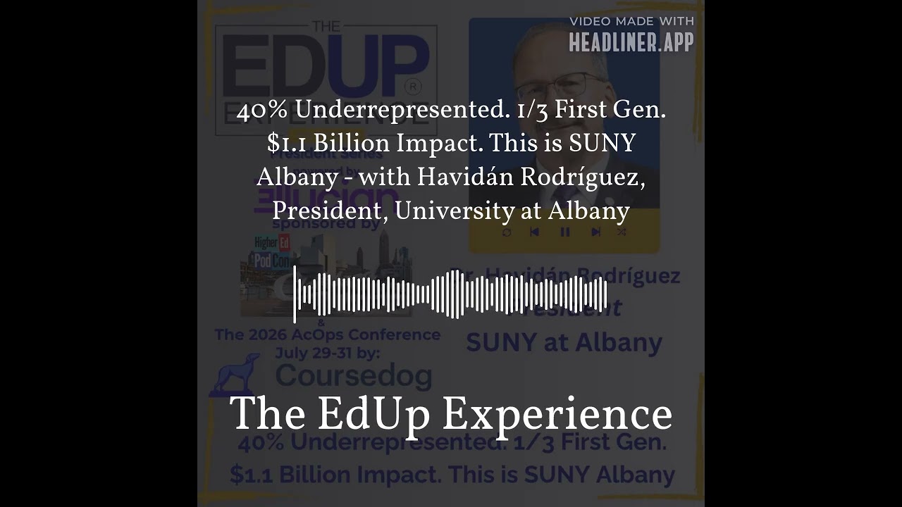 40% Underrepresented. 1/3 First Gen. $1.1 Billion Impact. This is SUNY Albany - with Havidán...