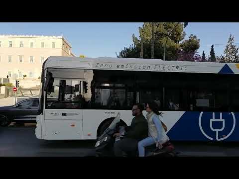 Δοκιμαστικό δρομολόγιο ηλεκτρικού λεωφορείου στην Αθηνα-Electric bus test route in Athens 🇬🇷