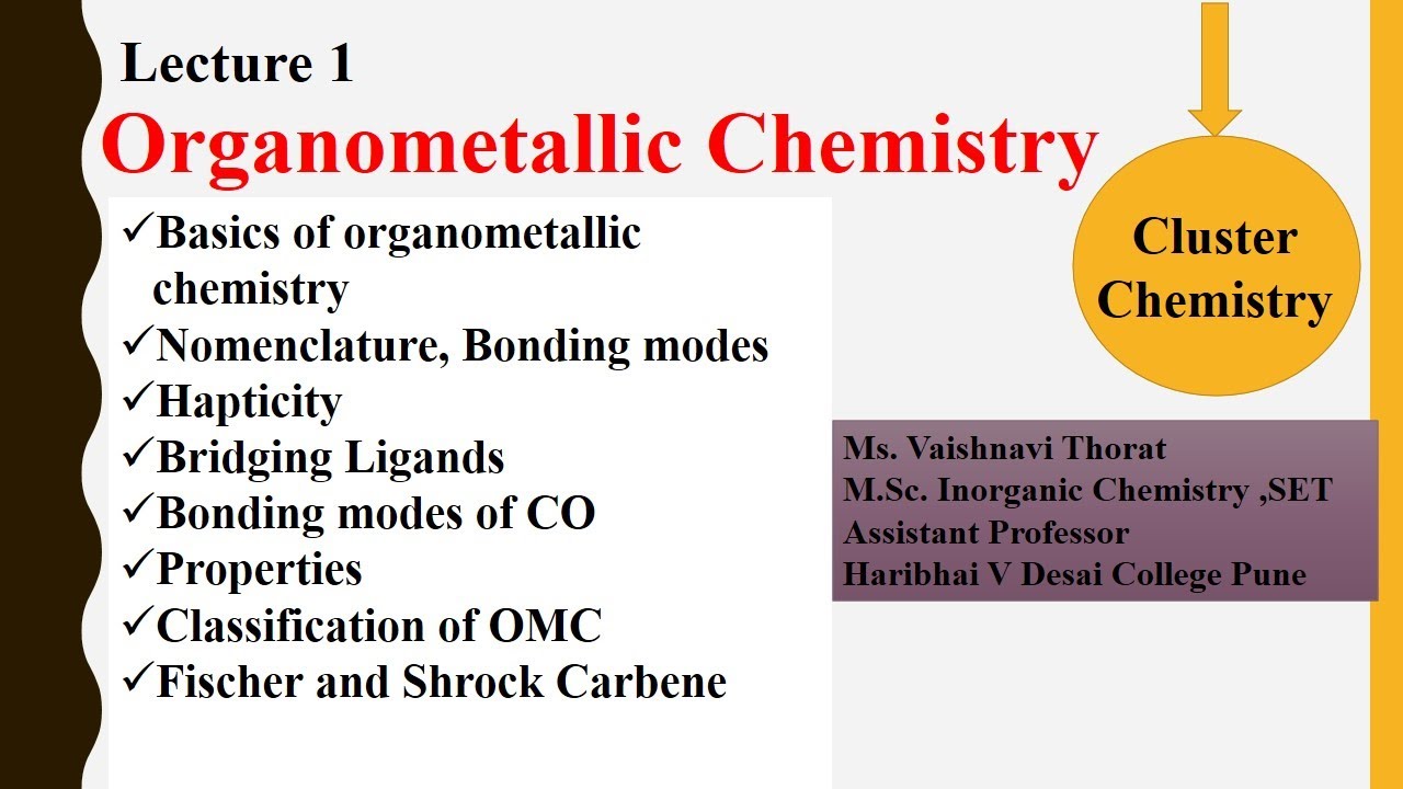 Organometallic chemistry Hapticity Nomenclature and bonding Lecture