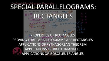Special Parallelograms: Rectangles HD (Geometry 6-4)