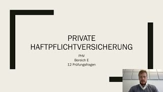 Private Haftpflichtversicherung (PHV) für die IHK Sachkundeprüfung 34d erklärt