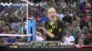 NCAA Volleyball 2012 Finals Texas vs Oregon [Set 2 Part 1]