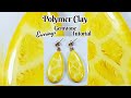 Polymer clay earrings  yellow coral fossil gemstone tutorial  lovicraft